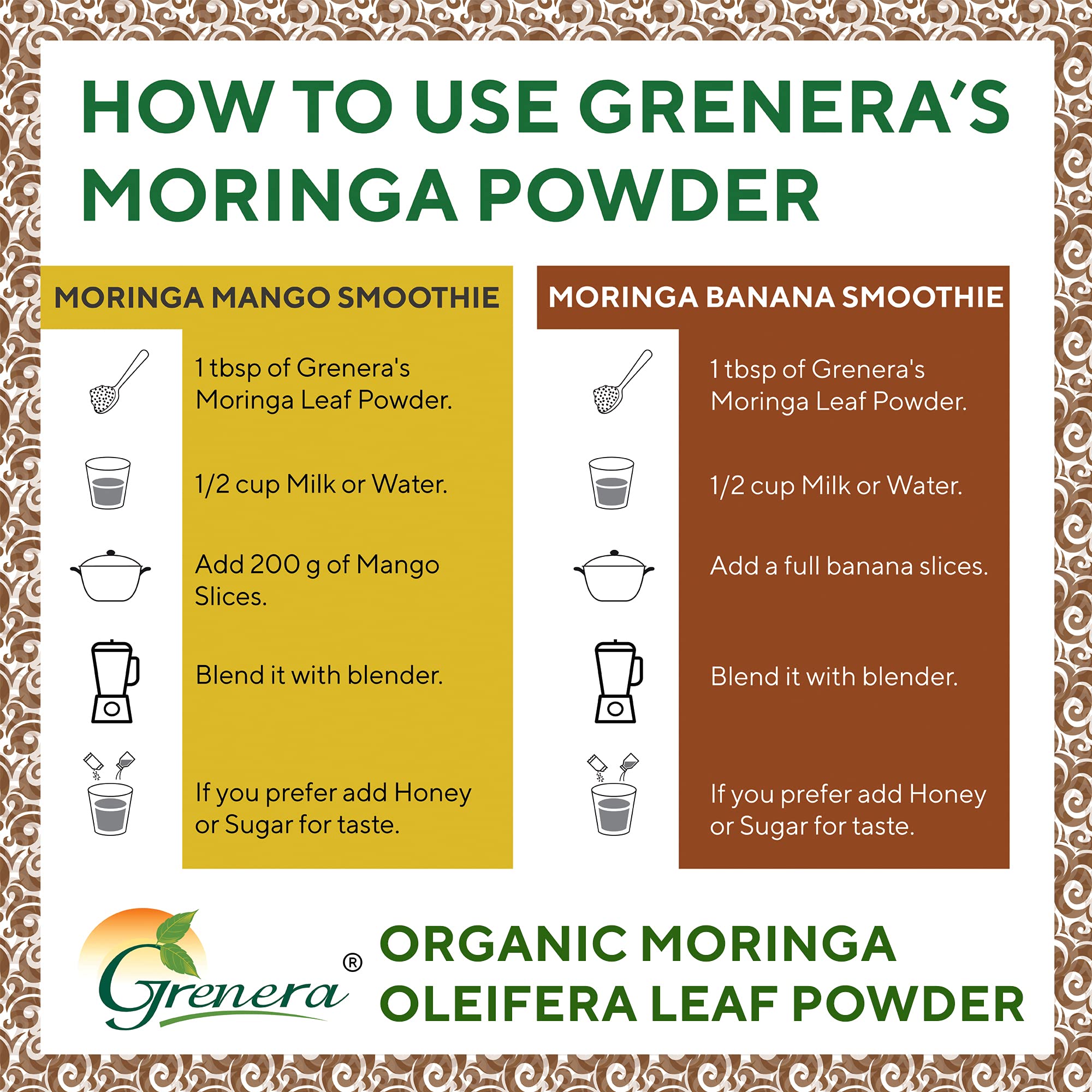 Grenera Organic Moringa Powder small batch; freshness preserved by careful production.