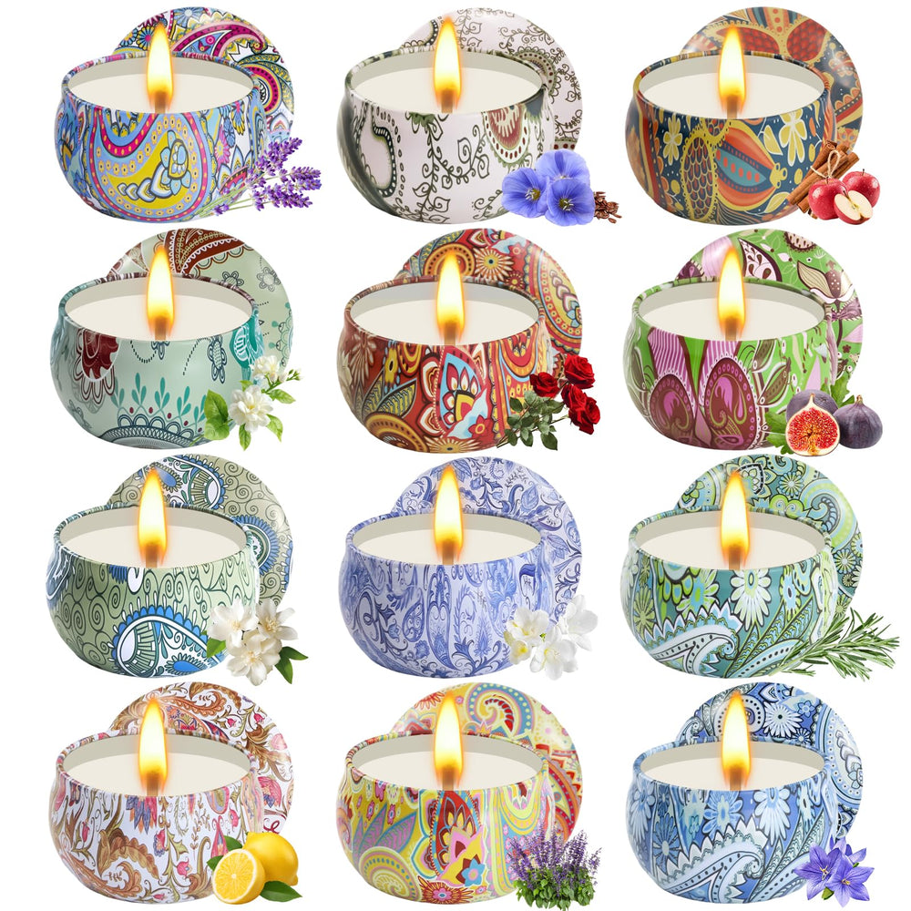 Grestar 12-pack scented candles set for home ambiance and mood enhancement.