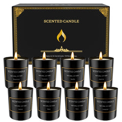 Grestar 8 pack soy candles set in assorted fragrances for mood enhancing ambiance.