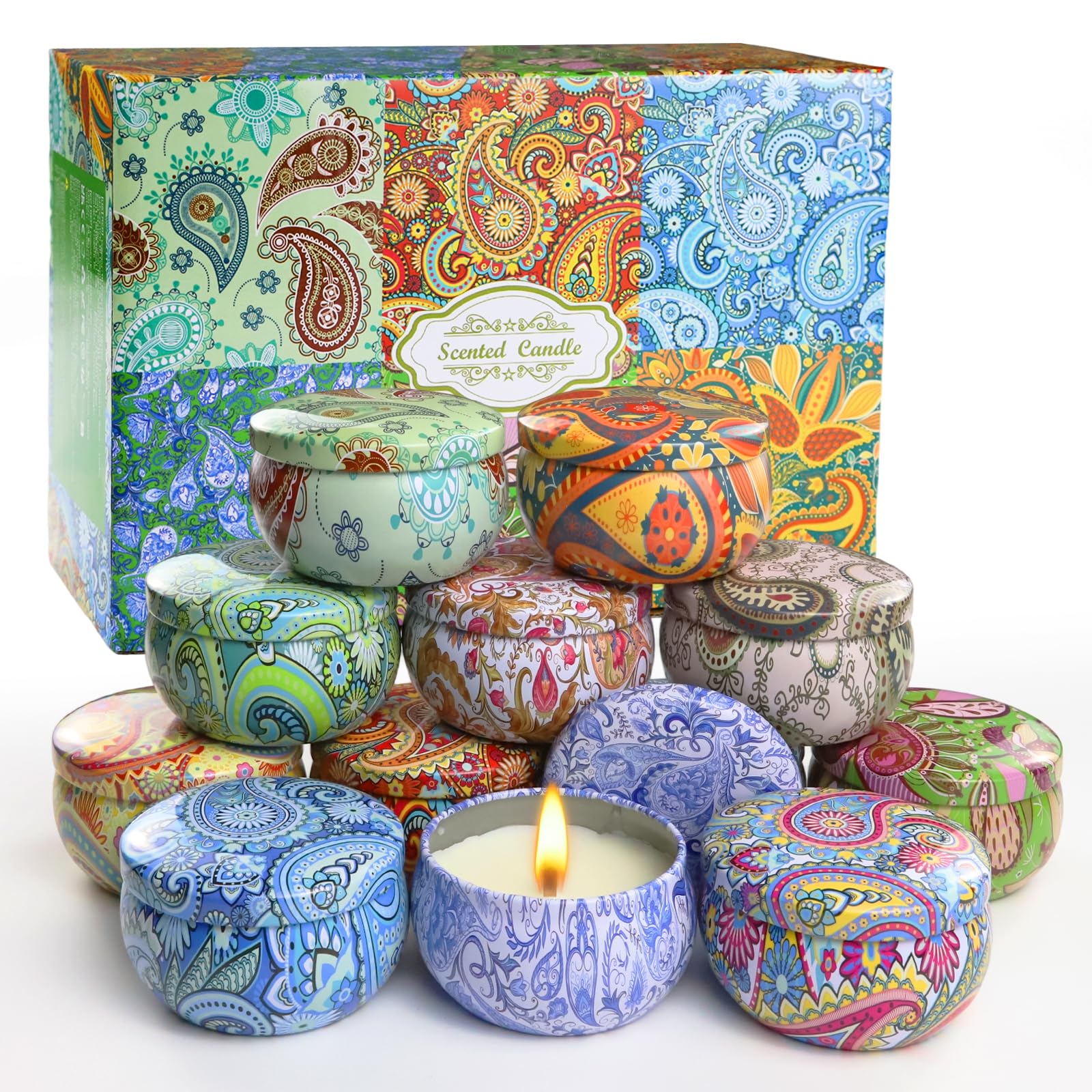 Grestar sage candle tin supports focused relaxation and meditation.