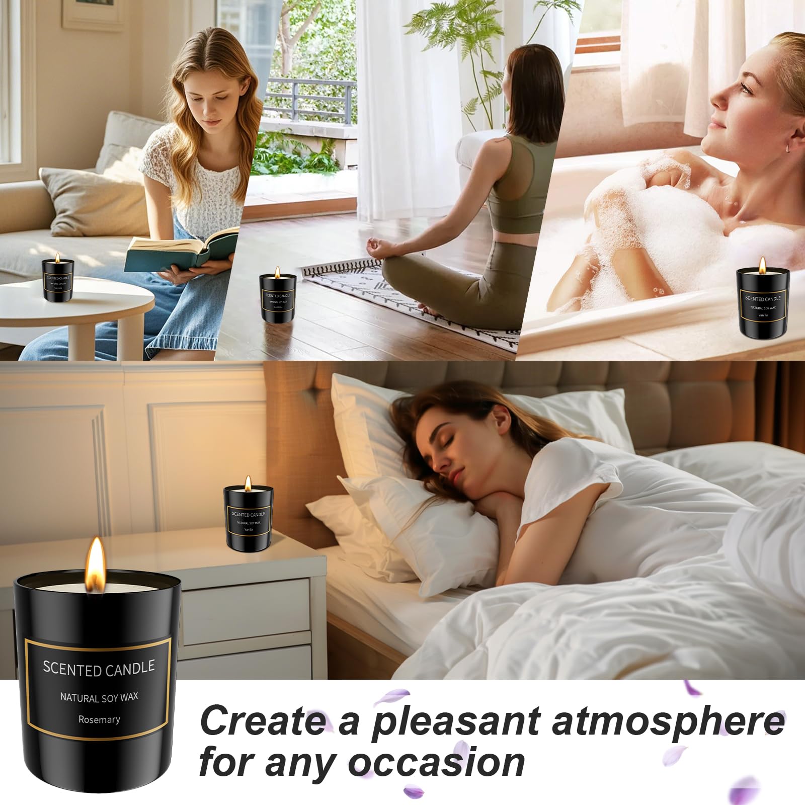 Grestar black-glass candle enhances decor while providing subtle aromatherapy.