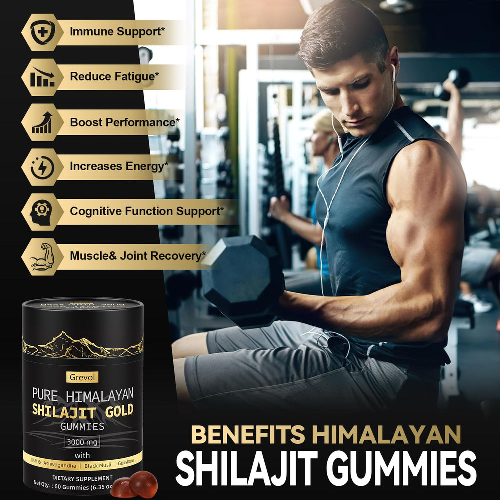 Grevol Shilajit Gummies travel-ready pack in gym bag