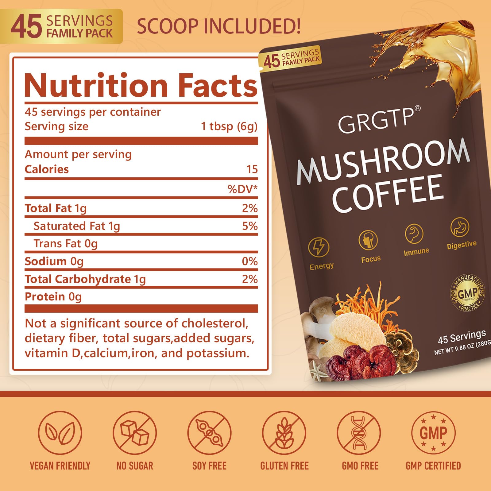 GRGTP Mushroom Coffee on a desk setup signaling steady focus and productivity