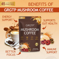 GRGTP Mushroom Coffee measuring scoop ready for quick, convenient, smooth brew