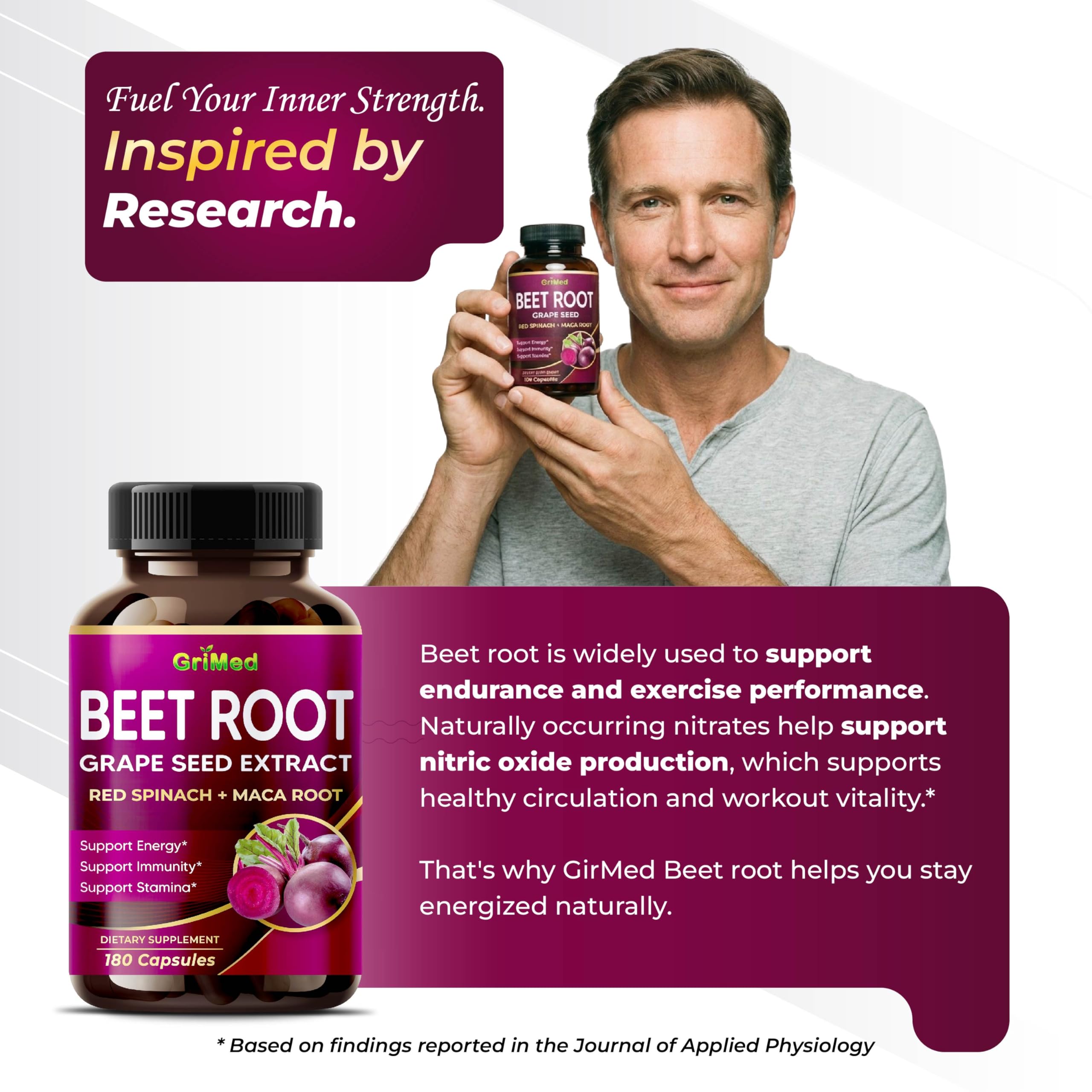 GriMed grape seed extract ingredient card with antioxidant support