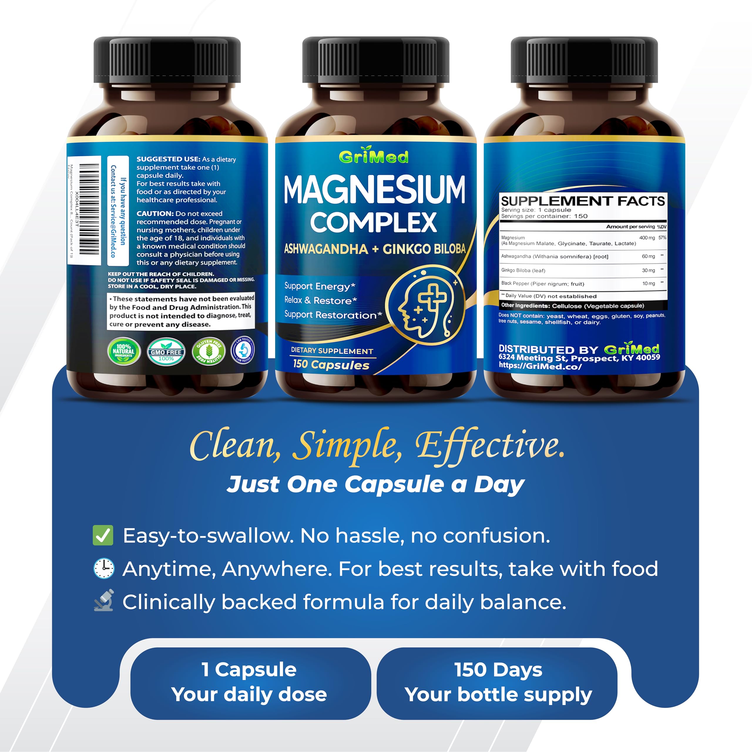 GriMed Magnesium Complex is gluten-free and sugar-free.