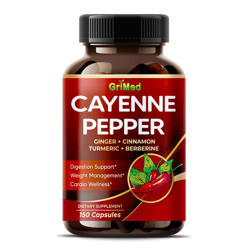 GriMed Ultra Cayenne Pepper bottle pictured for daily digestion support.