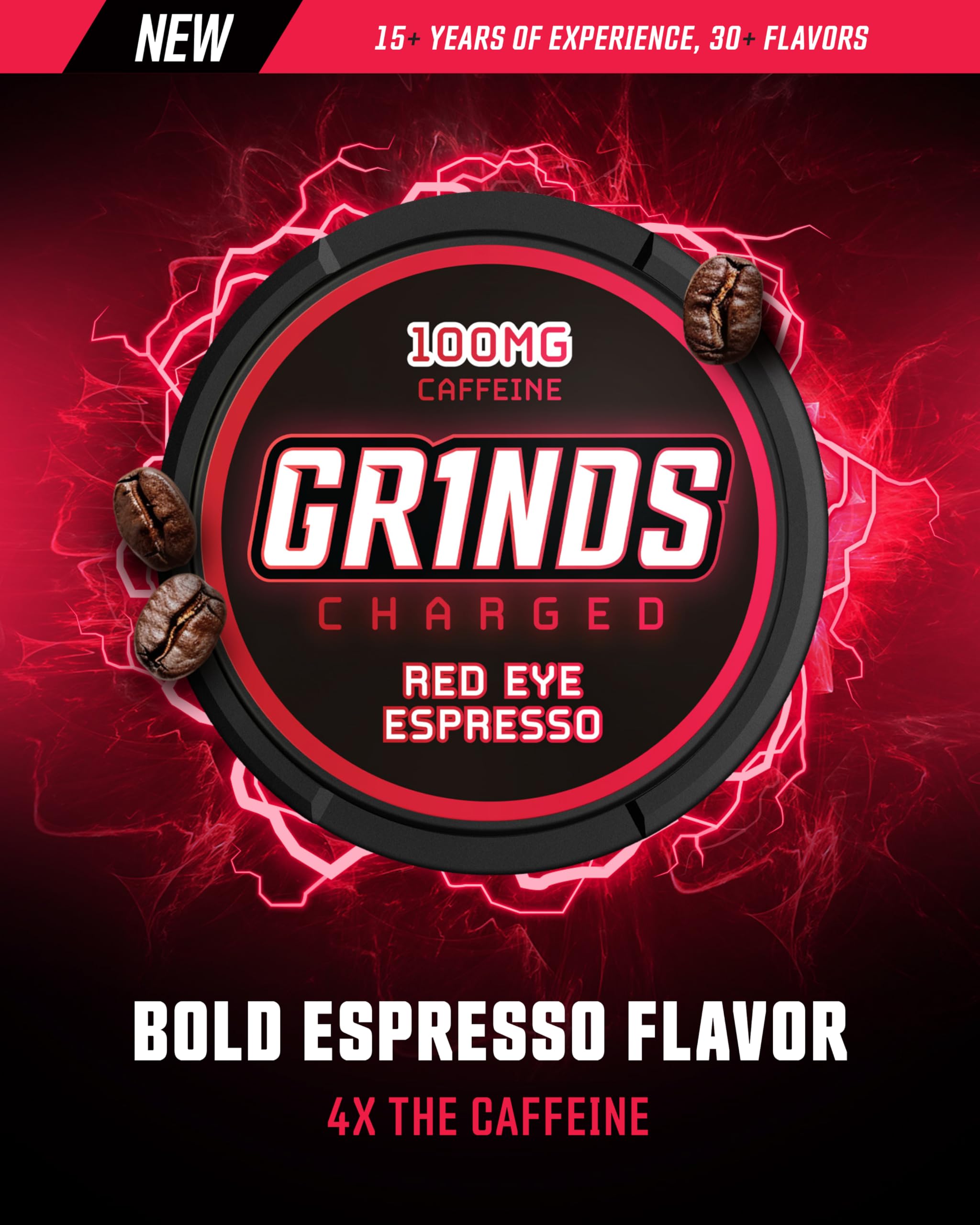 GRINDS 100mg caffeine per pouch supports sustained focus throughout the day.