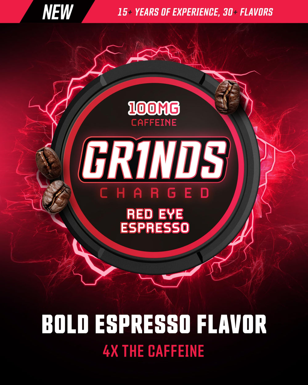 GRINDS 100mg caffeine per pouch supports sustained focus throughout the day.