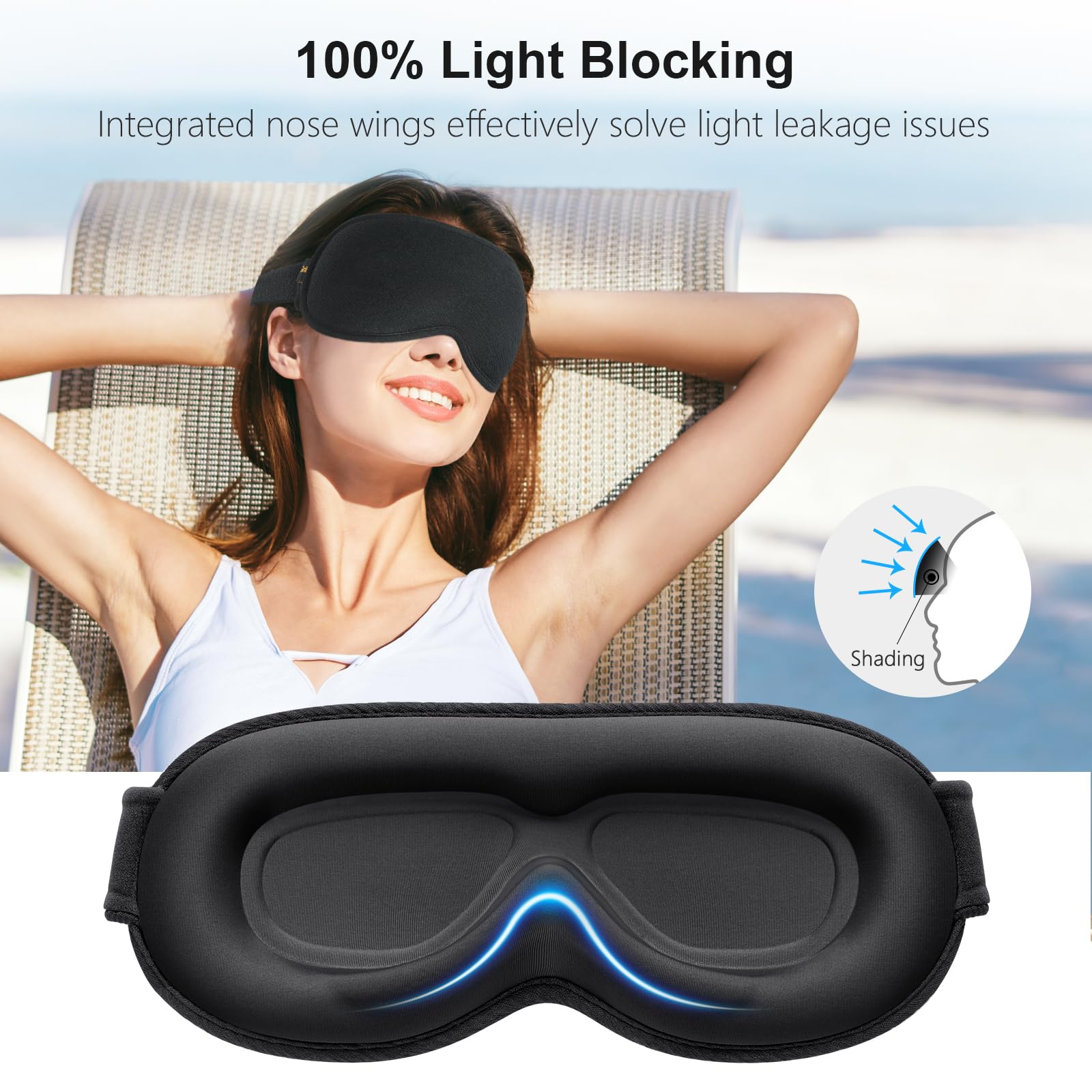 Gritin 3D cutout eye mask provides eyelash-friendly space and comfort