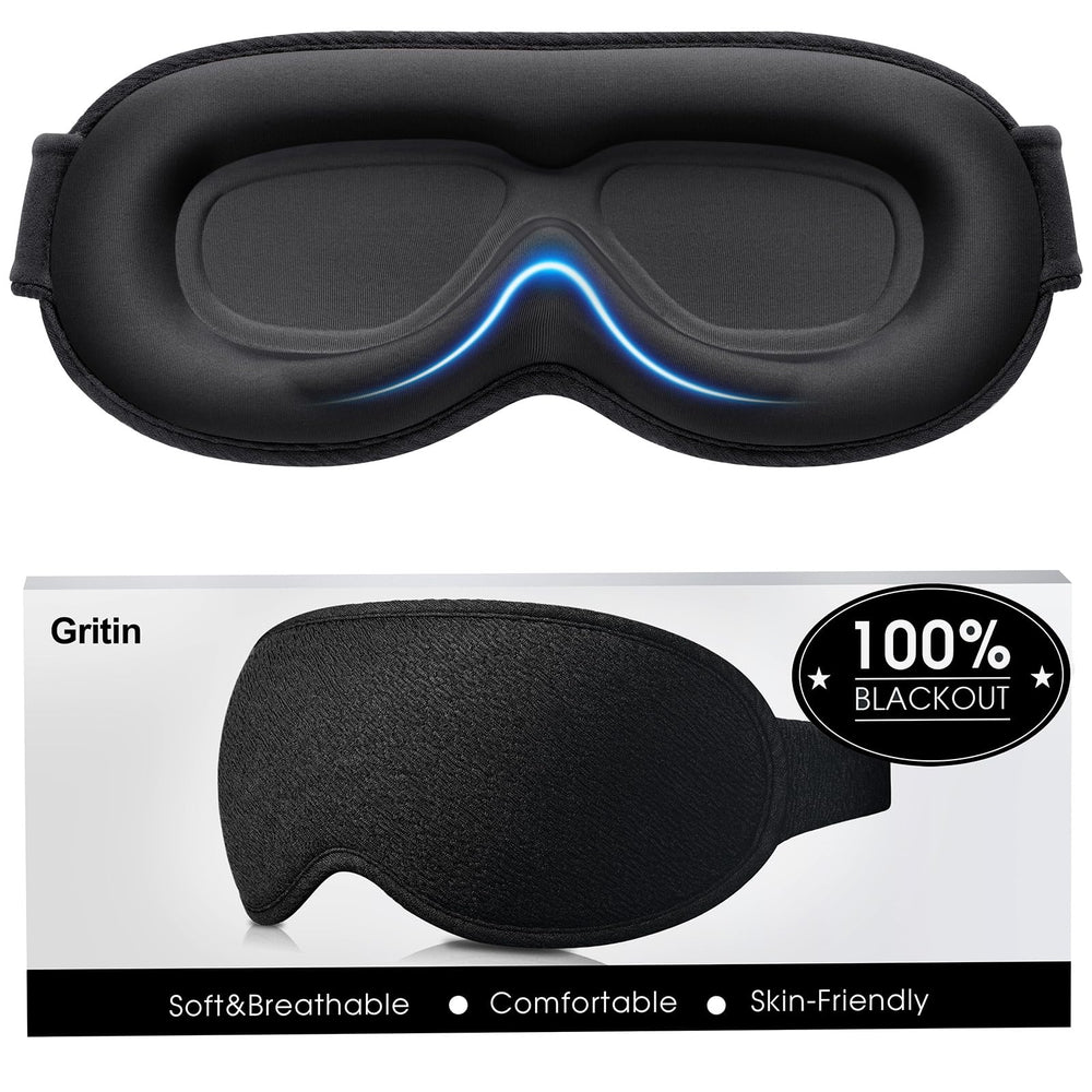 Gritin blackout eye mask with nose bridge blocks light for restful sleep