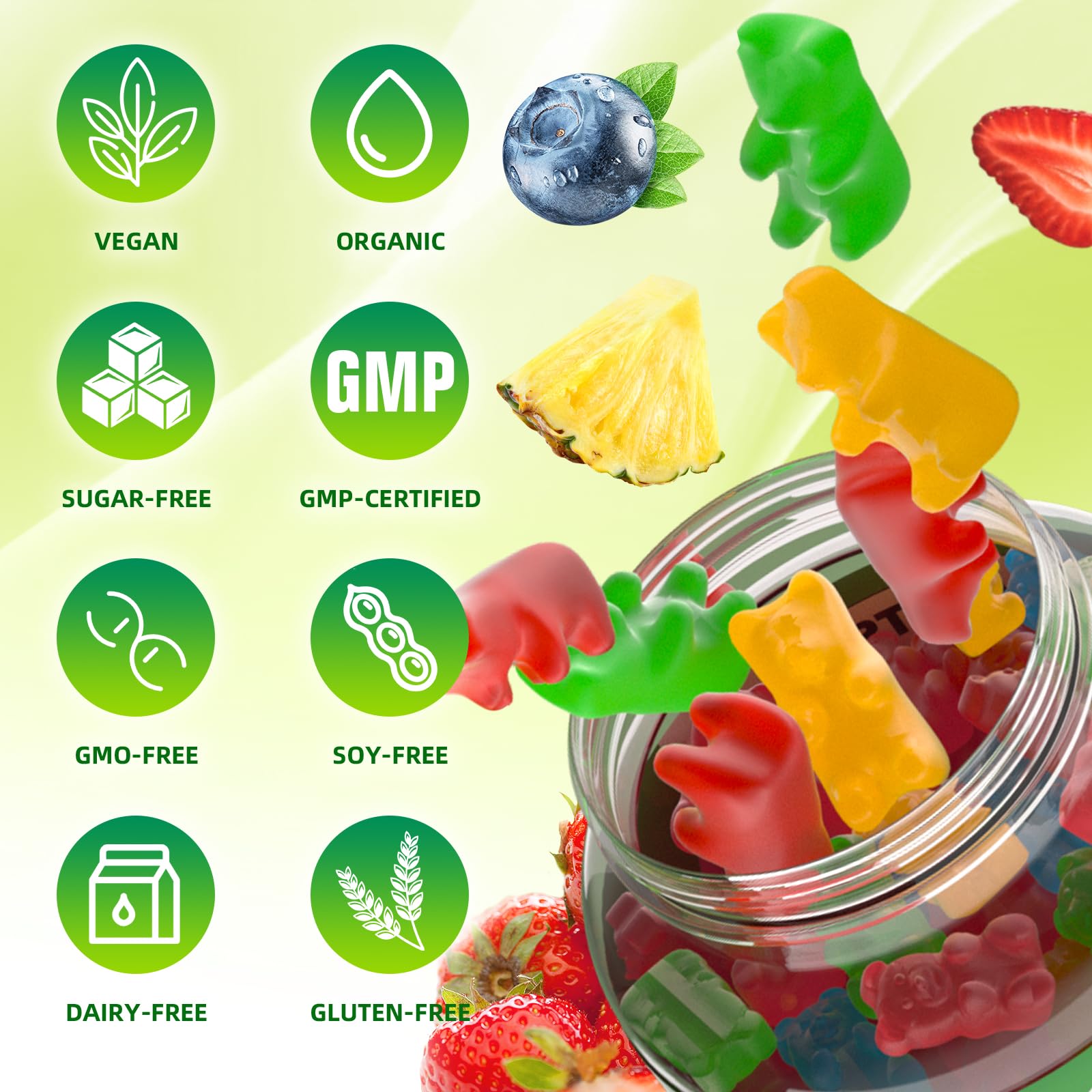 GrnLife graphic illustrating high absorption and gentle stomach formula