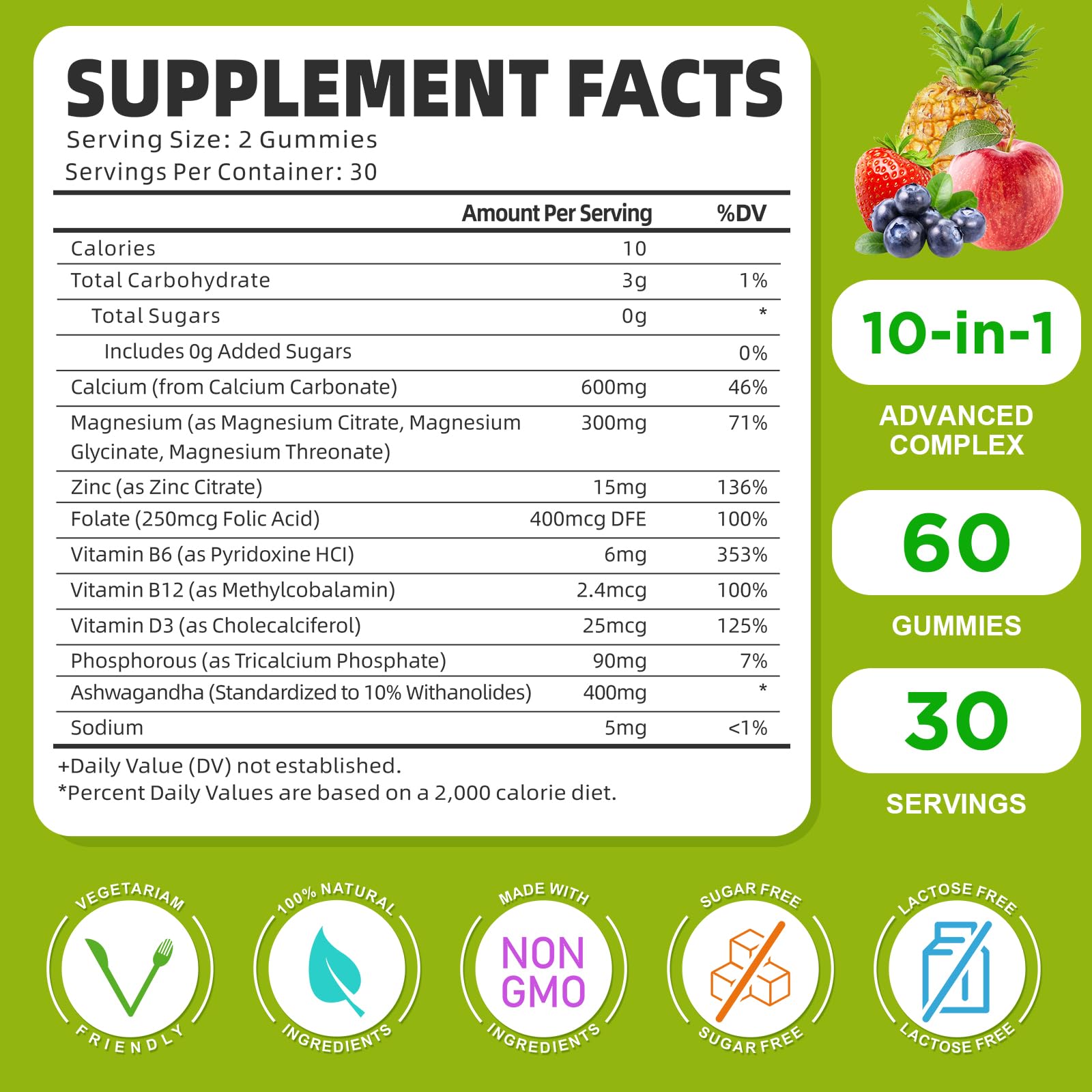 GrnLife gummies closeup highlighting pineapple-berry flavor and soft chew texture.
