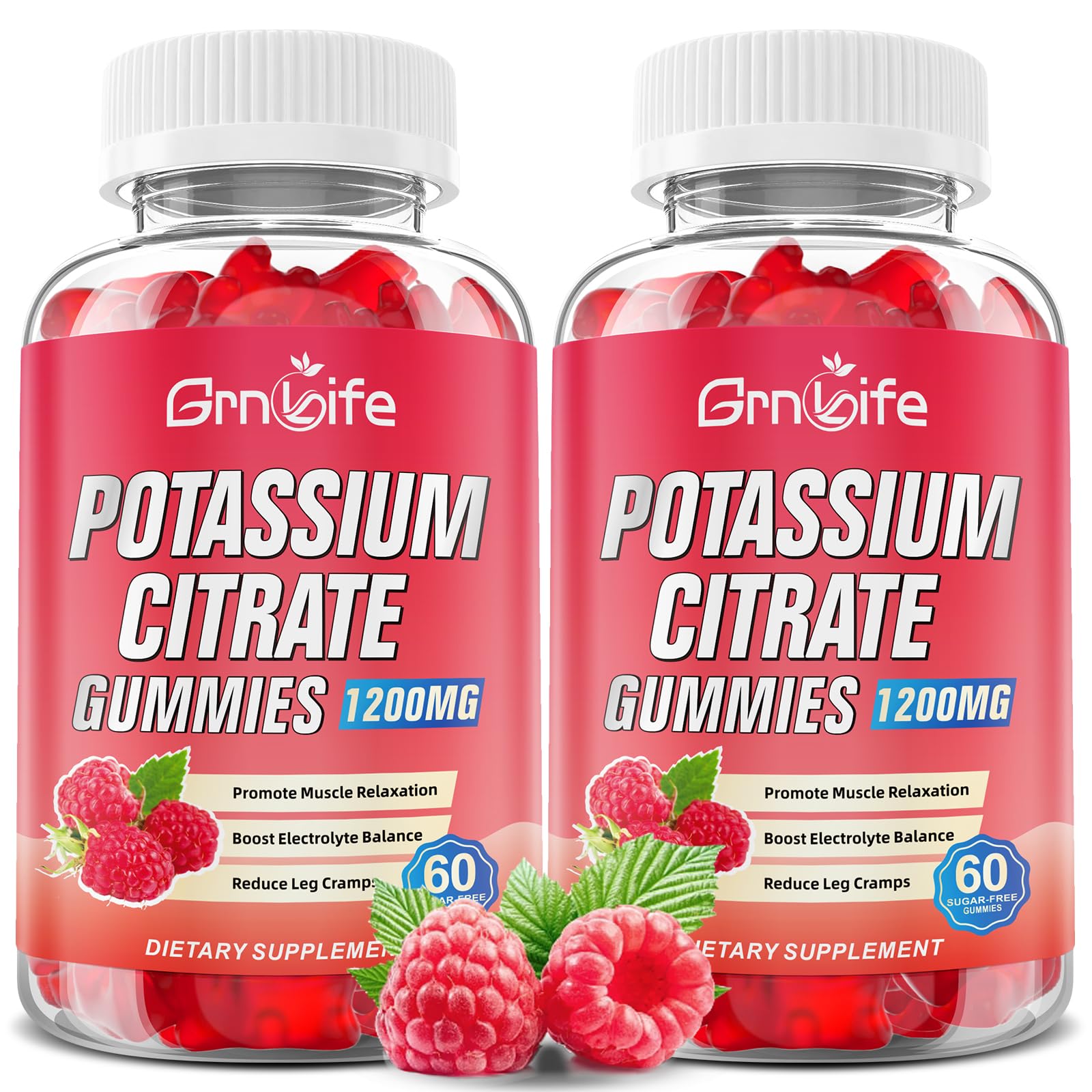 GrnLife Potassium Citrate Gummies bottle showing convenient daily use.