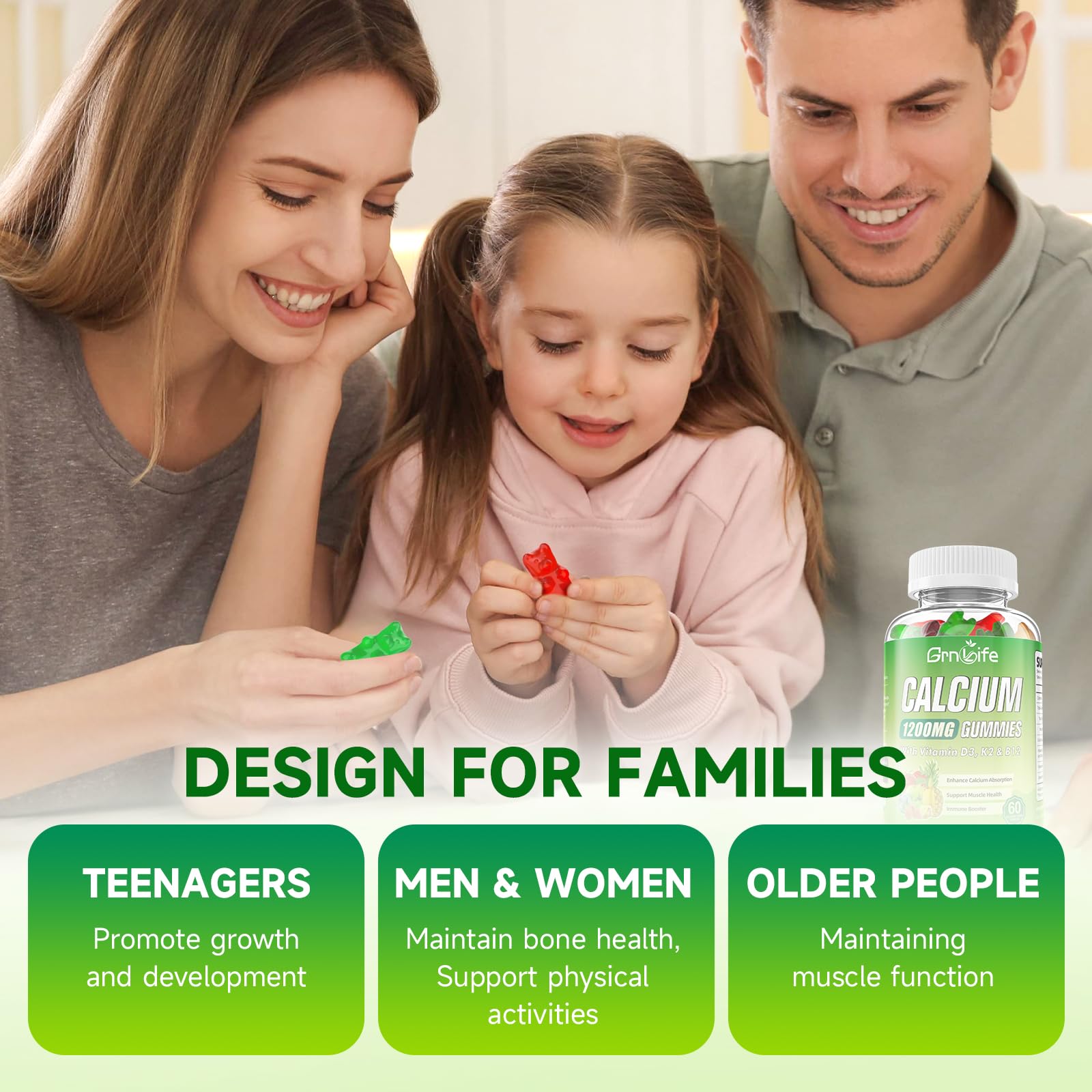 GrnLife two-pack calcium citrate bottles ready for monthly routine