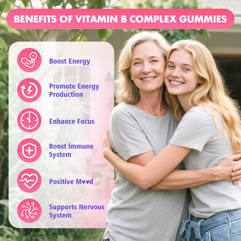 GrnLife Vitamin B Complex Gummies raspberry flavor bottle, appealing daily wellness boost.