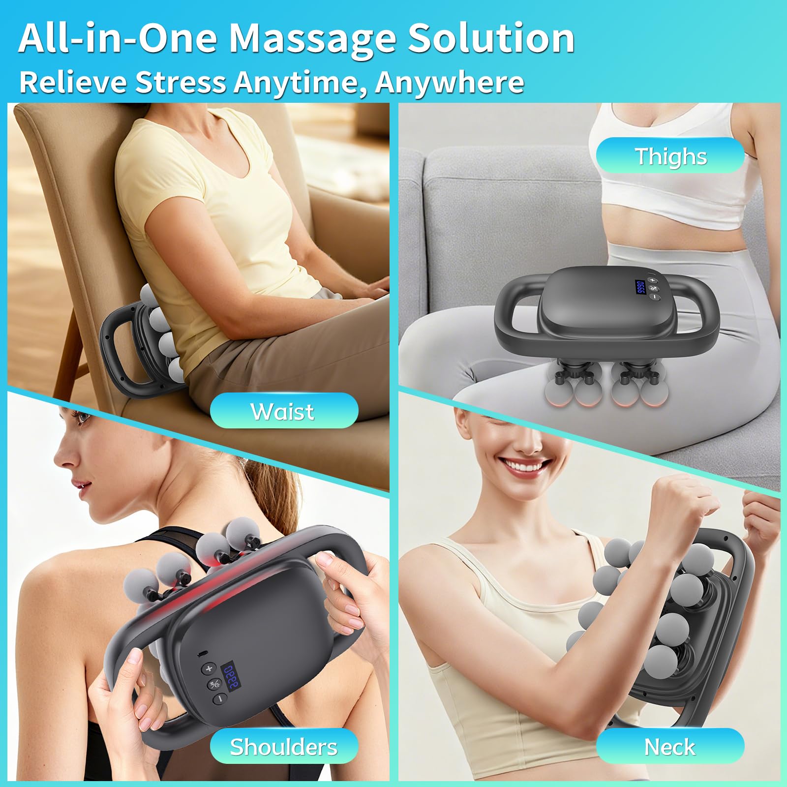 grnpeak 16 head massage gun cordless design enables flexible sessions