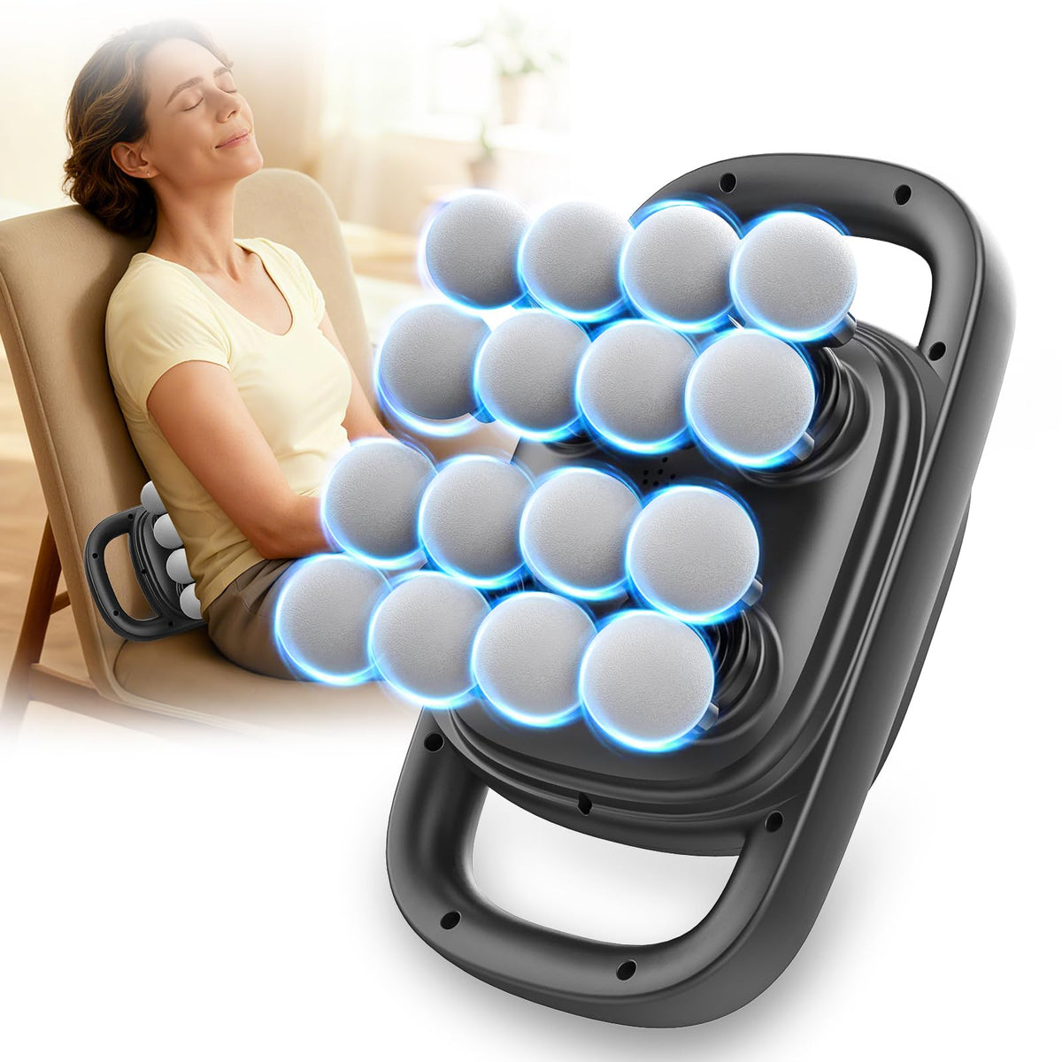 grnpeak 16 head massage gun front view for cordless muscle relief
