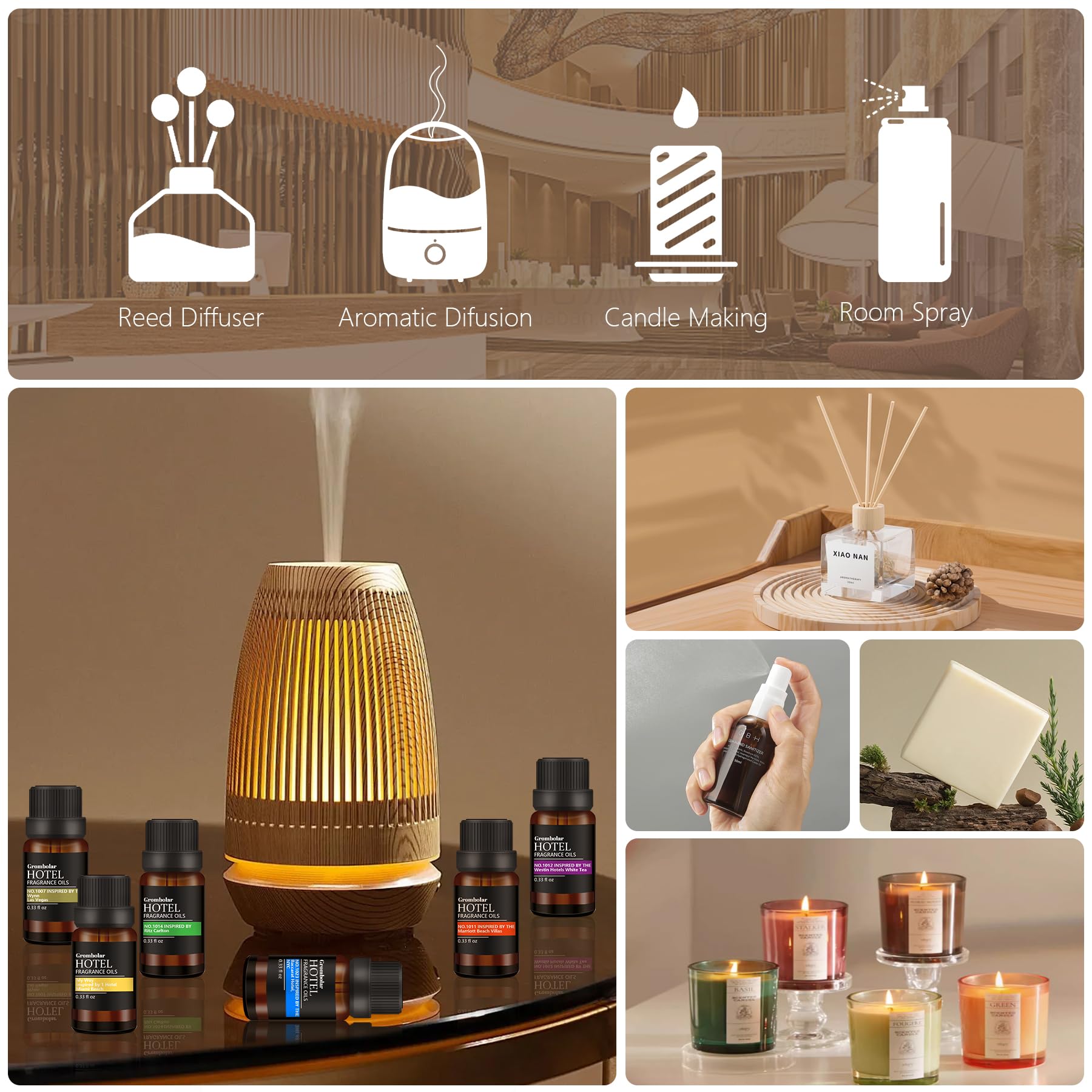 Grombolar Premium Oolong diffuser oil bottle with soothing notes.