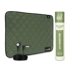 Grounded Bear premium grounding mat in soft cotton for barefoot comfort.