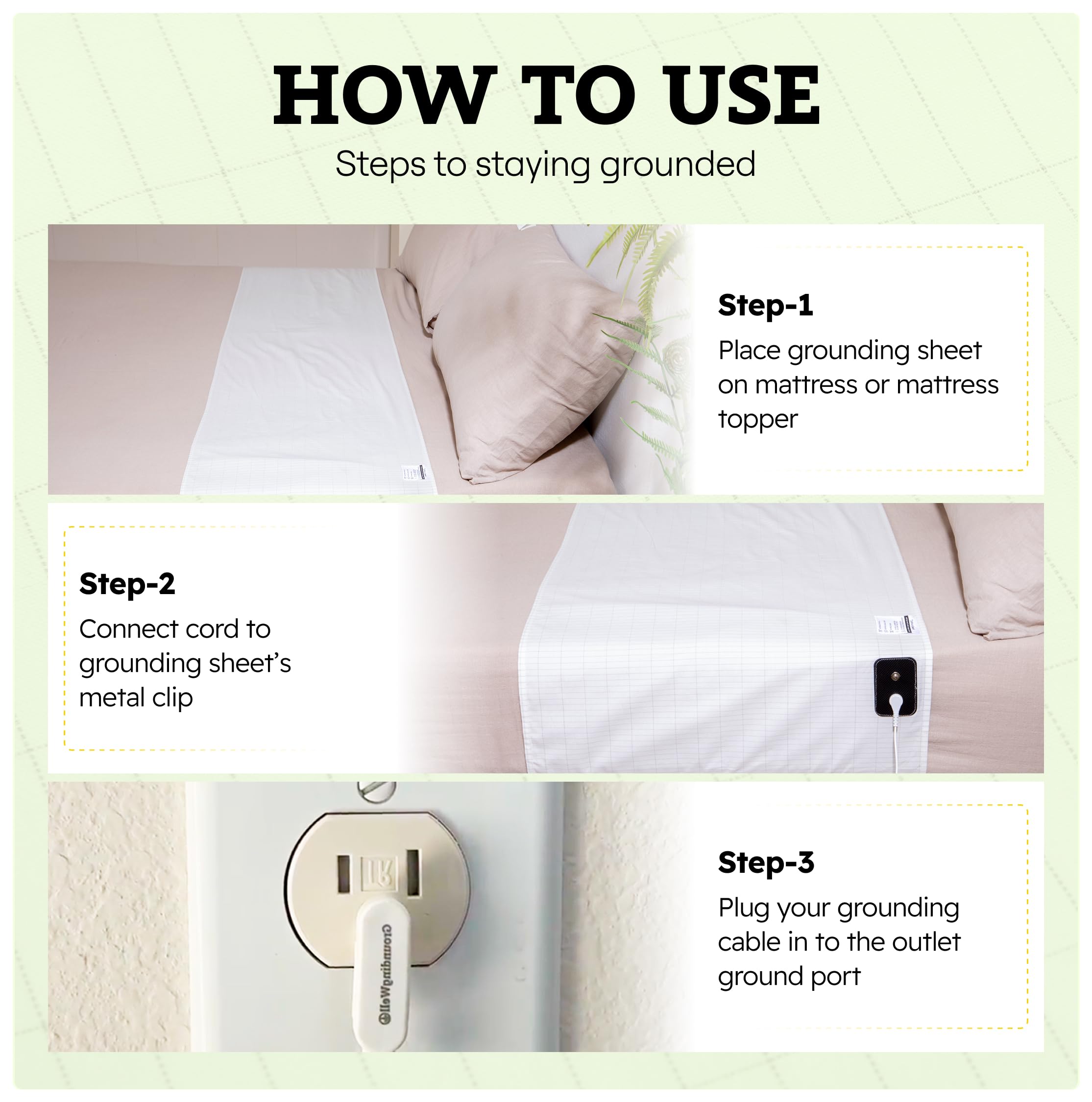 GroundingWell sheet in use at night conveys calm rest