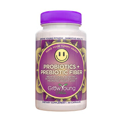 Grow Young Fitness Daily Probiotic bottle supports digestion for seniors.