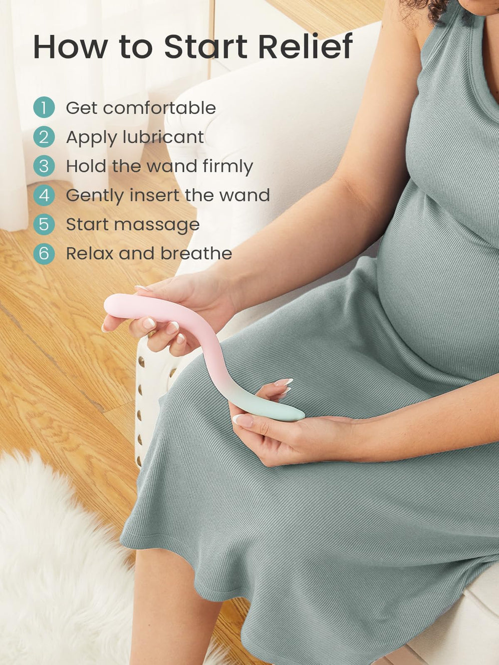 GROWNSY hygienic massage device with soft-touch surface for comfortable use.