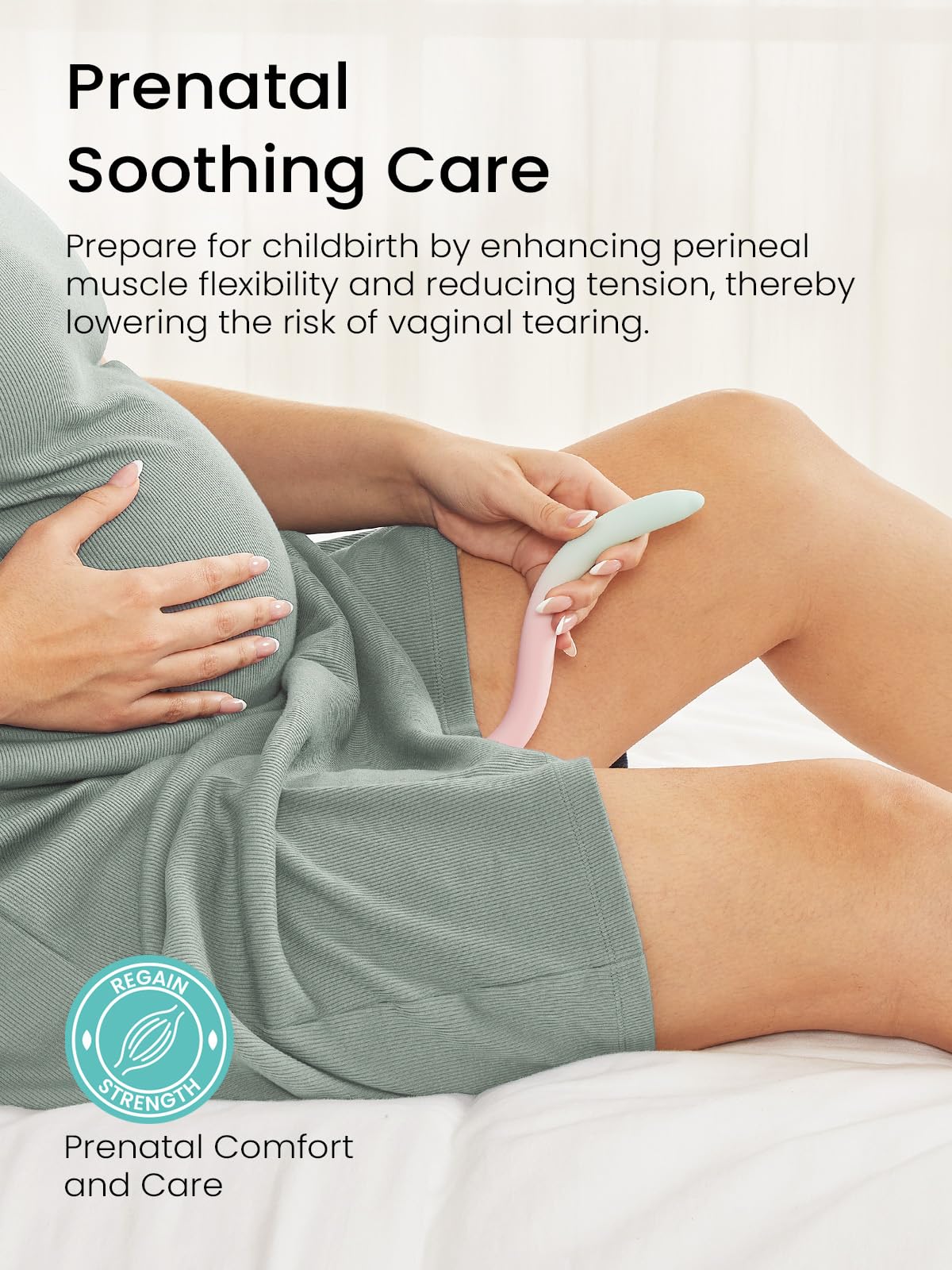 GROWNSY pelvic floor massager in medical-grade silicone for hygienic, soothing therapy.