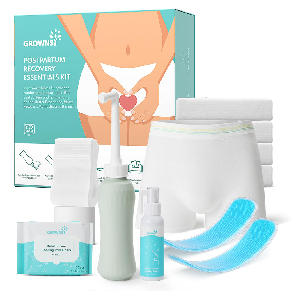 Grownsy postpartum peri bottle with angled spout for easy cleaning