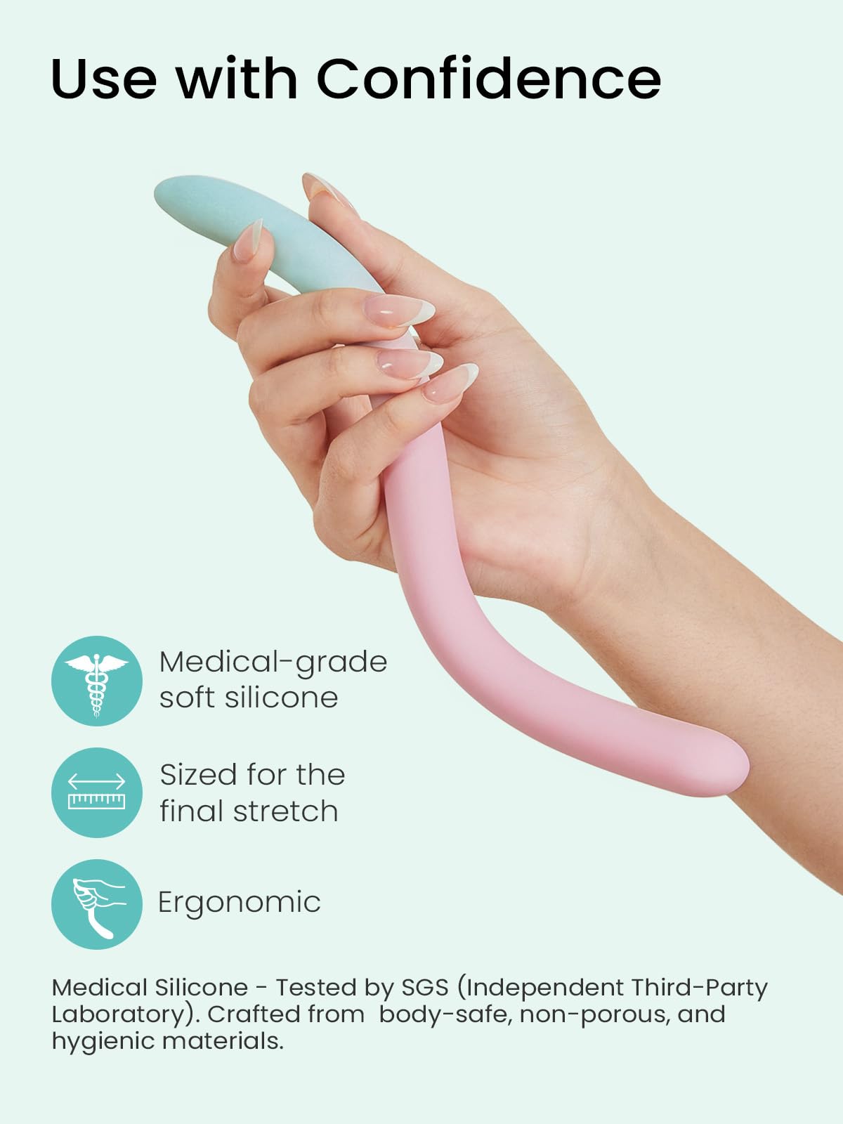 GROWNSY silicone massage tool is easy to clean and smooth for sensitive skin.