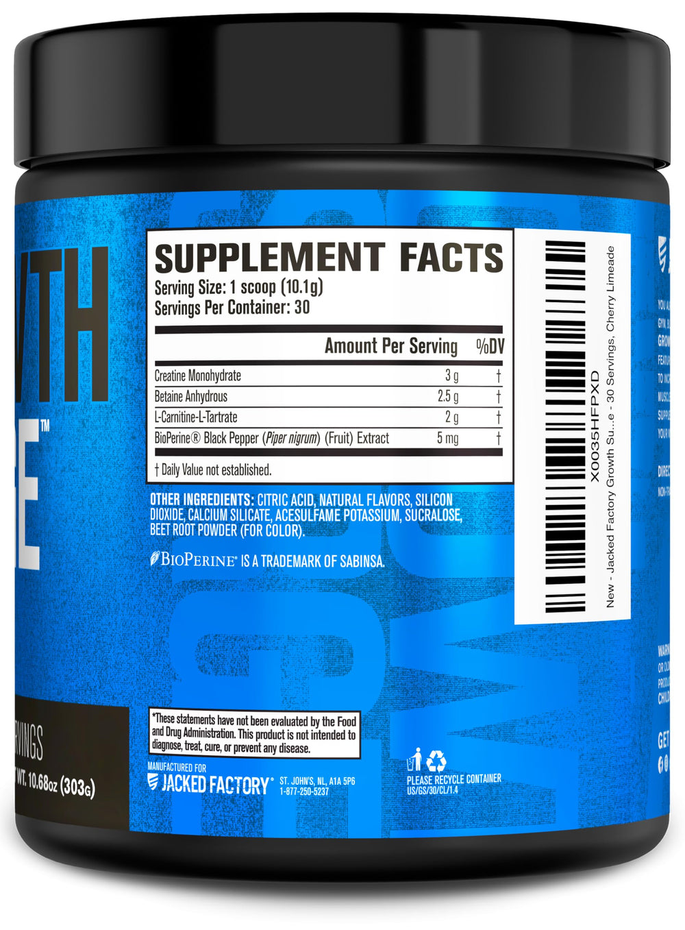 Growth Surge mix in water visualizes post-workout shake.