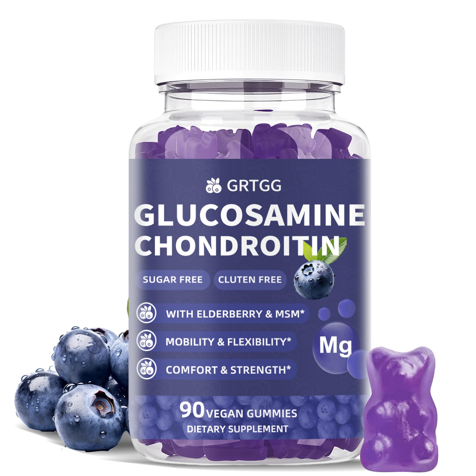 GRTGG glucosamine chondroitin gummies bottle for daily joint support
