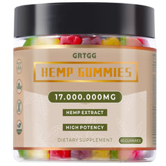 GRTGG hemp gummies with assorted fruit flavors for a tasty daily supplement.