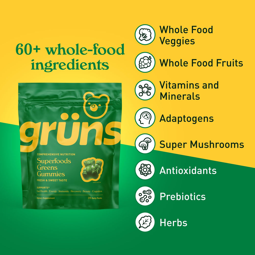 Grüns gummies strawberry flavor ready for everyday wellness and routine.
