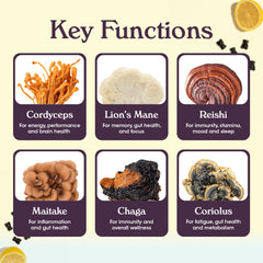 Grüns Nutrops Lions Mane gummies label closeup showing the 10,000mg mushroom blend