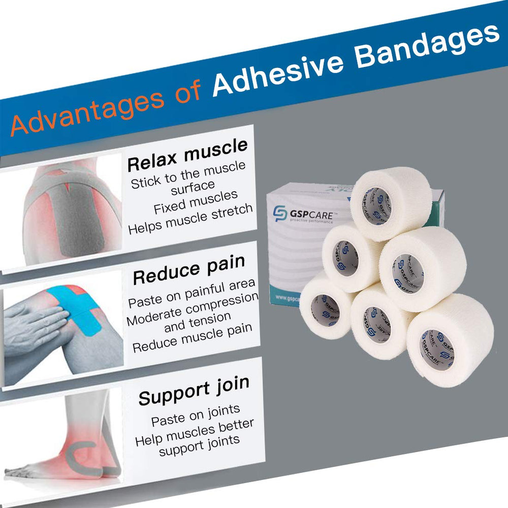 GSPCARE cohesive wrap provides breathable elasticity for joint protection.