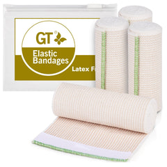 GT Premium elastic bandage wrap with dual ends fasteners for secure self-application