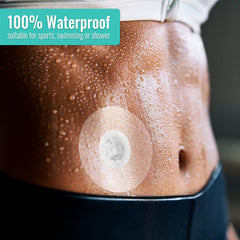 GTAGKOMMEN CGM patch with strong adhesion lasting 10–14 days.