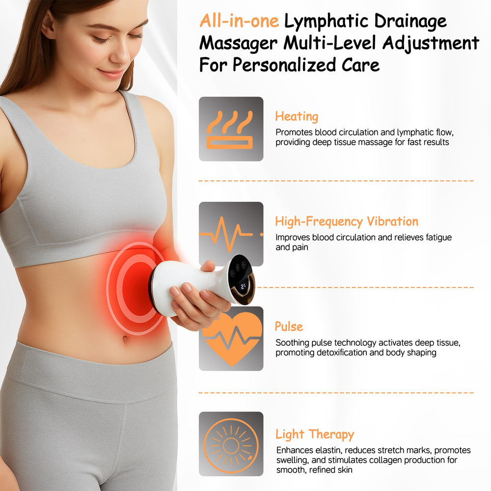 GTQKING Lymphatic Drainage Massager side view, ergonomic grip for targeted sessions.