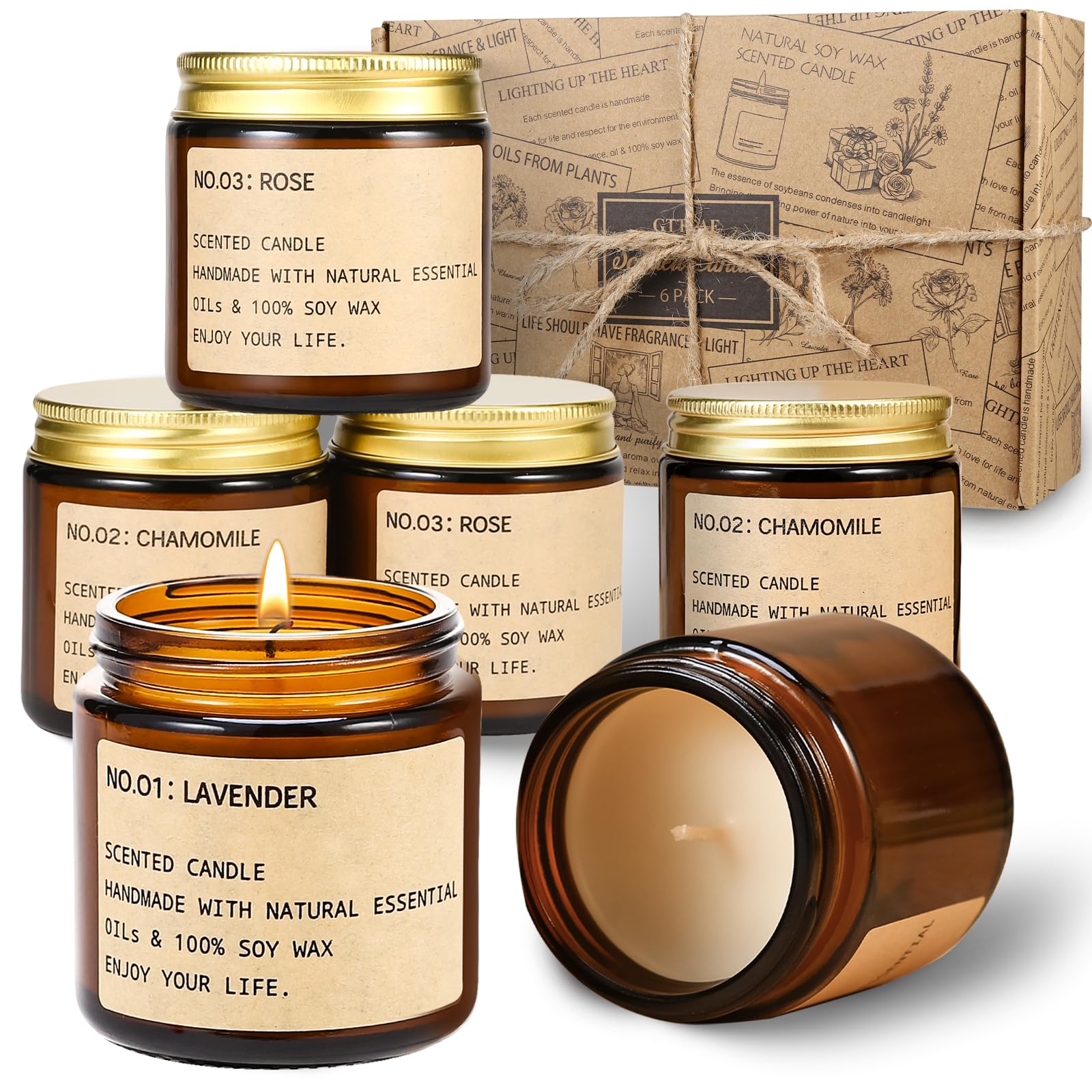 GTTFAE six-pack gift box candles, ideal for thoughtful gifts.