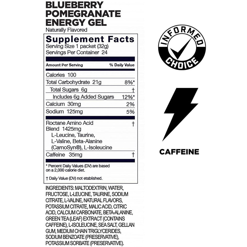 GU Roctane Gel flavor close-up highlighting blueberry-pomegranate taste profile for athletes.