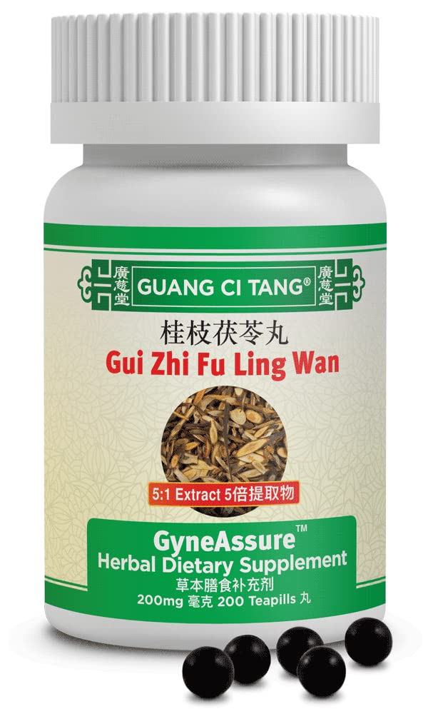 Guang Ci Tang GUI Zhi Fu Ling Wan bottle for daily gynecological support.