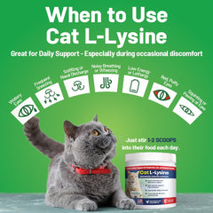 Guardian's Choice lysine powder mixed into cat food for palatability.