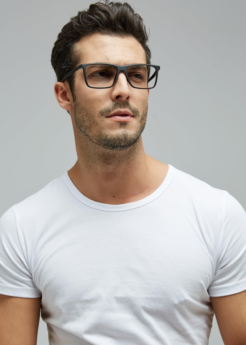 GUDVUE blue light glasses lens close-up shows minimal bluish reflections for clear viewing