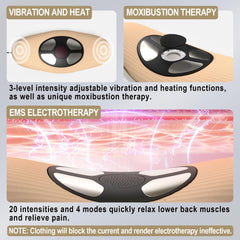 Guganas back massager provides multi-level vibration to ease stiffness.