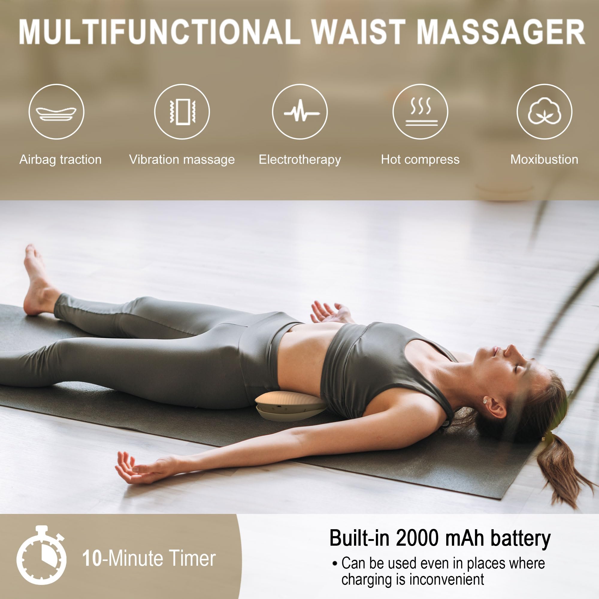 Guganas back stretcher heat therapy at three temperatures for muscle relief.