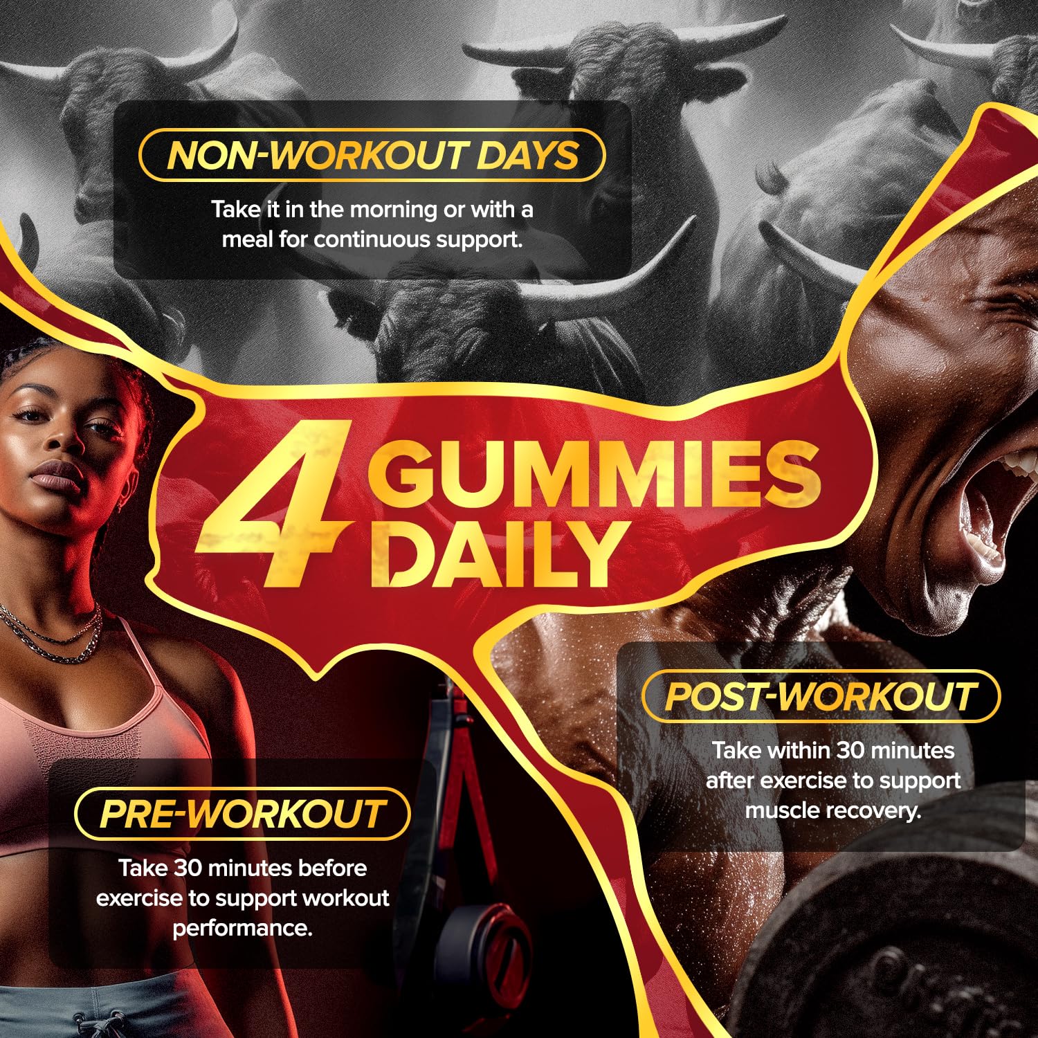 GUMCORE gummies in a gym bag illustrate pre- or post-workout convenience.
