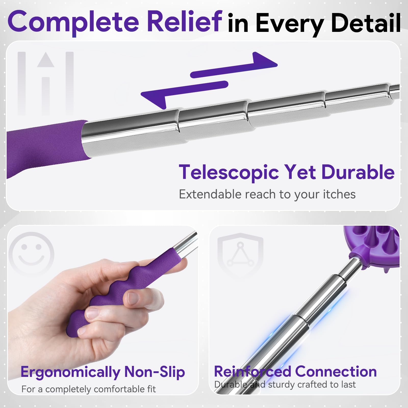 Gumry back scratcher dual-sided ABS spike for customizable scratching
