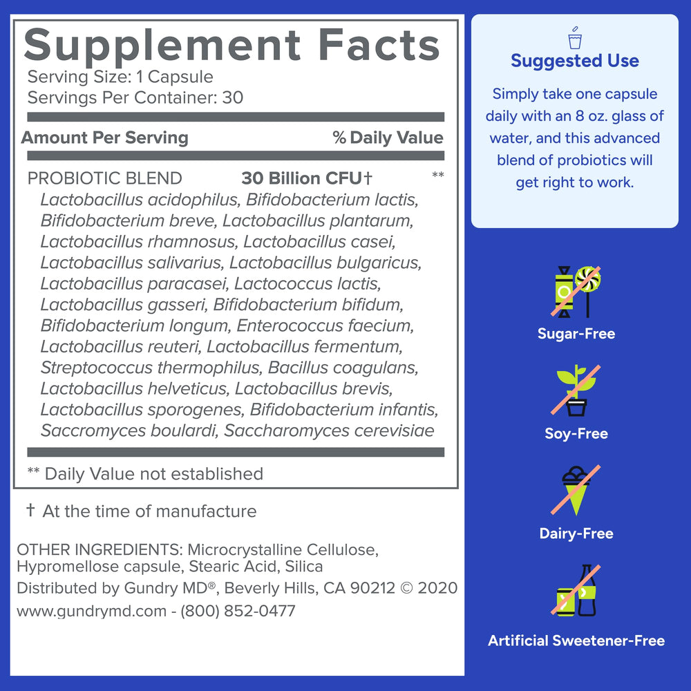 Gundry MD probiotic bottle storage tips for longevity.