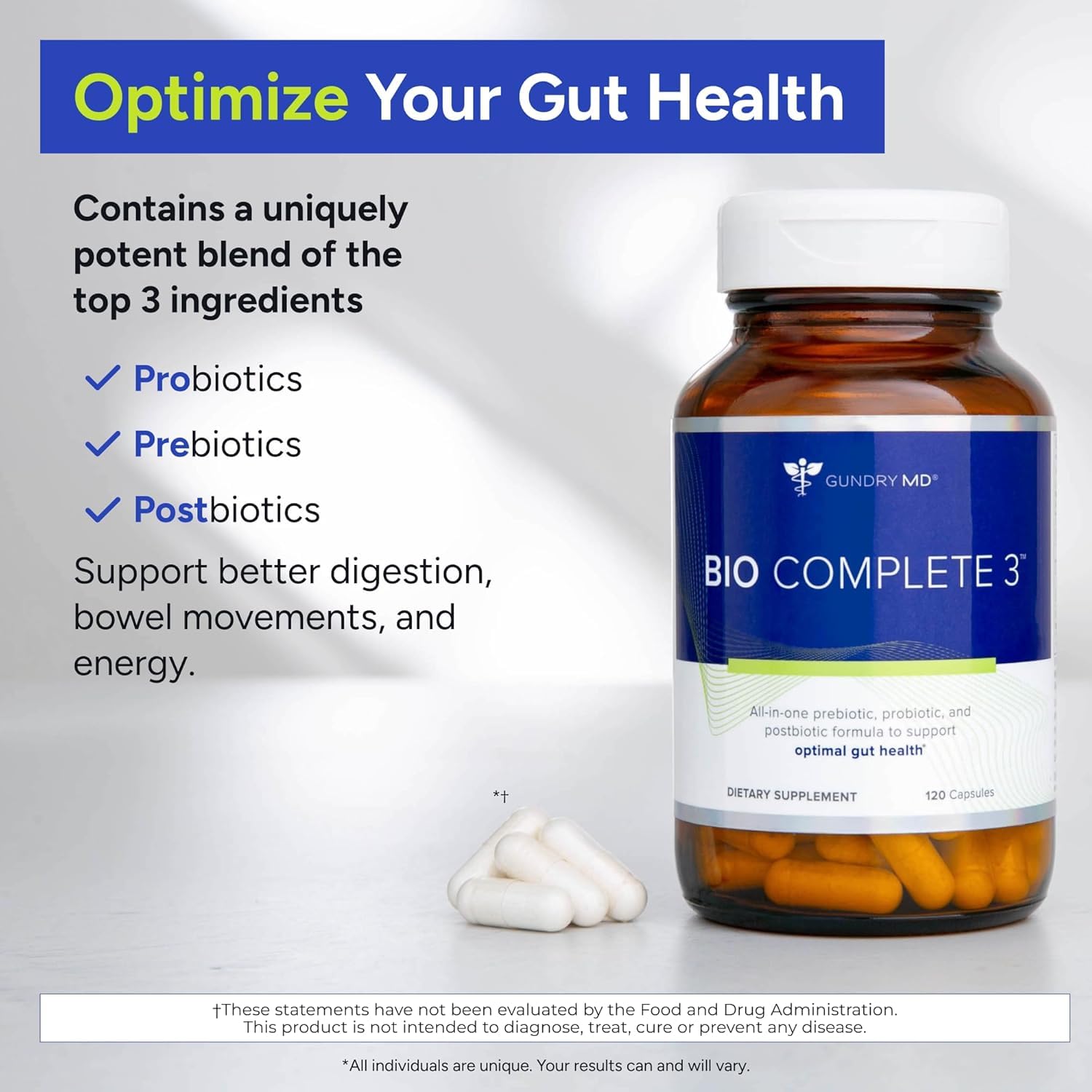 Gundry MD Bio Complete 3 label detail highlights ingredients and benefits